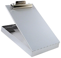 CLIPBOARD, ALUMINUM, STORAGE, RECYCLED, LETTER SIZE, SILVER MAIN